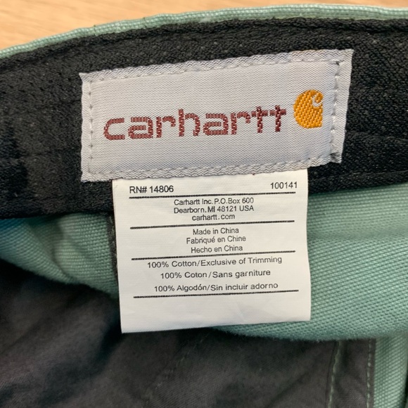 Carhartt Mens Canvas Green Hat Velcro Adjustable - Picture 4 of 6